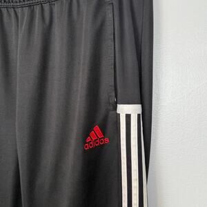 Adidas AEROREADY Track Pants XL Black Red Logo 3-Stripes Athletic Joggers